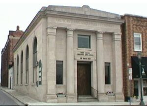 White building with columns
